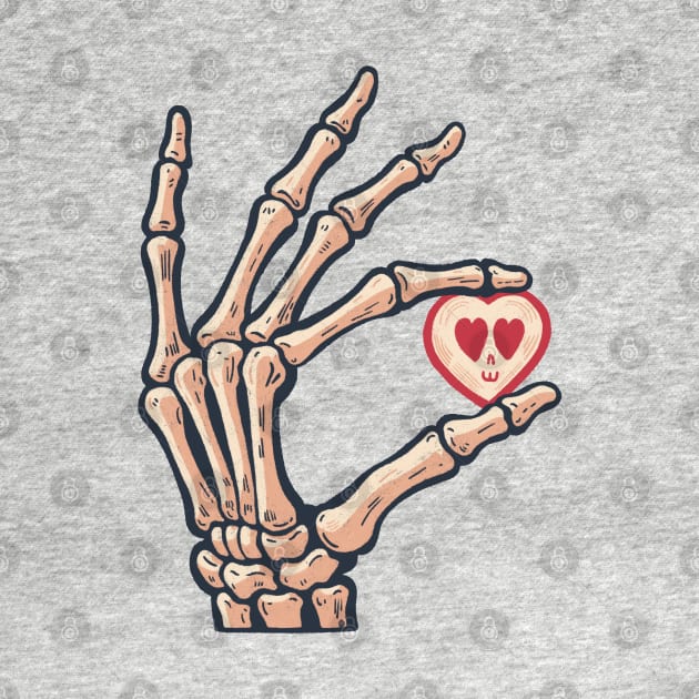 Love in the bones - skeleton hand art by Itouchedabee